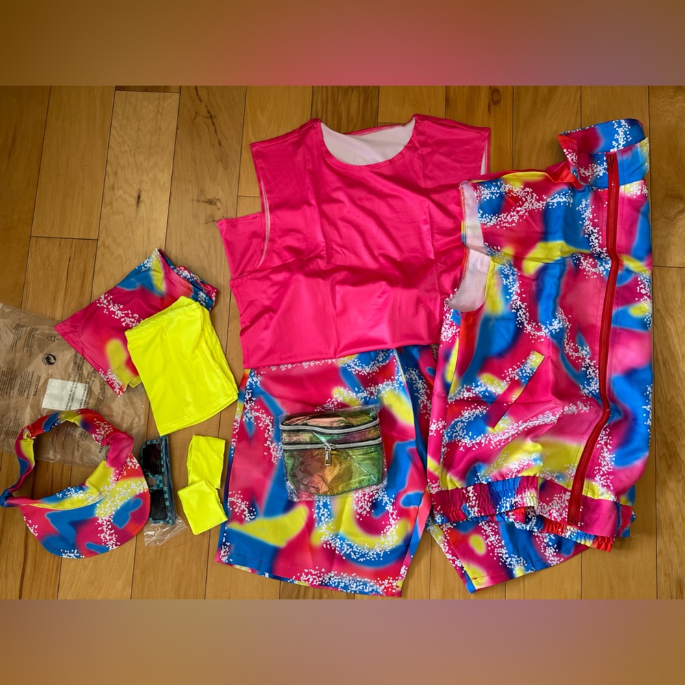 NEW Retro Ken / 80’s Men’s Workout 8 piece Costume size L - Picture 2 of 12